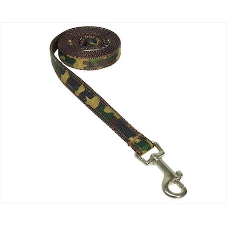 Sassy Dog Wear CAMOUFLAGE-TAN-GRN1-L 4 Ft. Camouflage Dog Leash - Tan & Green; Extra Small